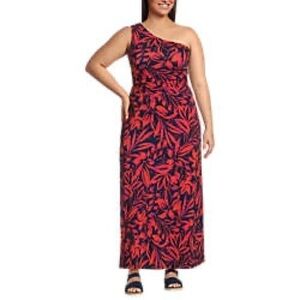 Lands’ End 1X One Shoulder Fit and Flatter Maxi Dress NWT
